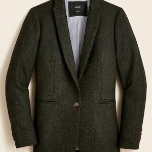 J. Crew Parke Blazer In Pine English Wool Herringbone, size 0P